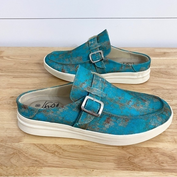 Everglades Slip On Comfort Mules Loafers in Rusted Turquoise, Women’s Size 9 - Picture 5 of 11